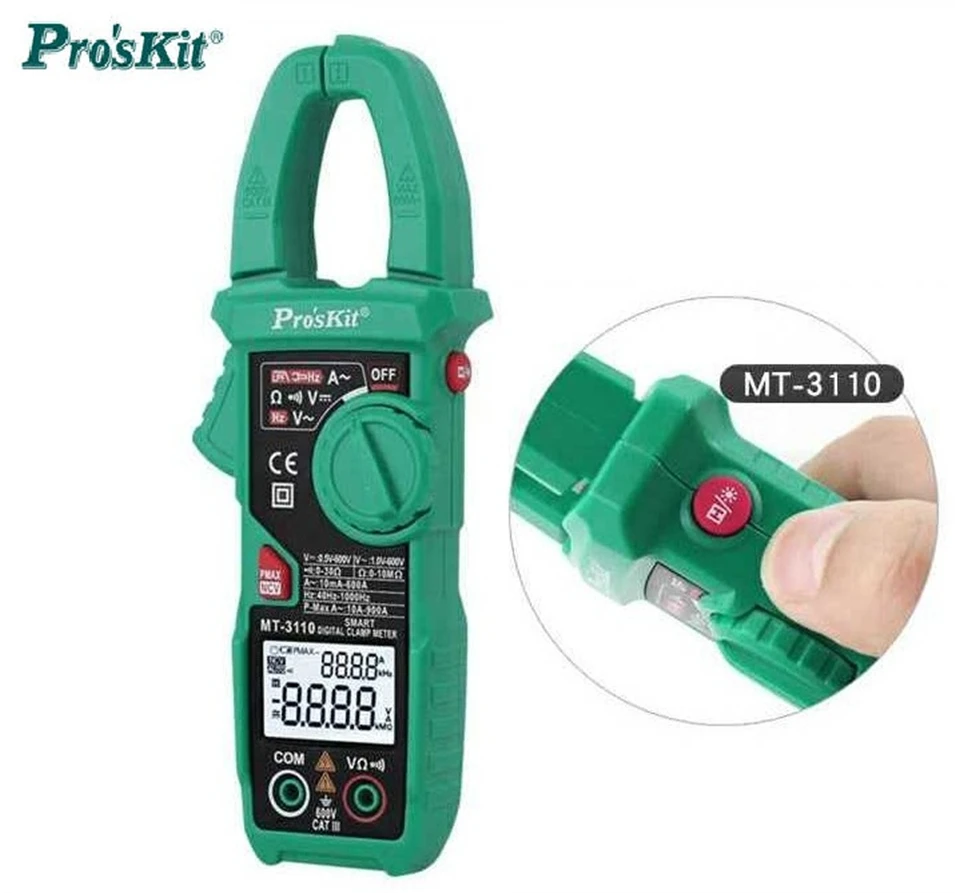 2018 Pro'skit MT 3110 умный клещи двойной экран цифровой дисплей мультиметр Амперметр