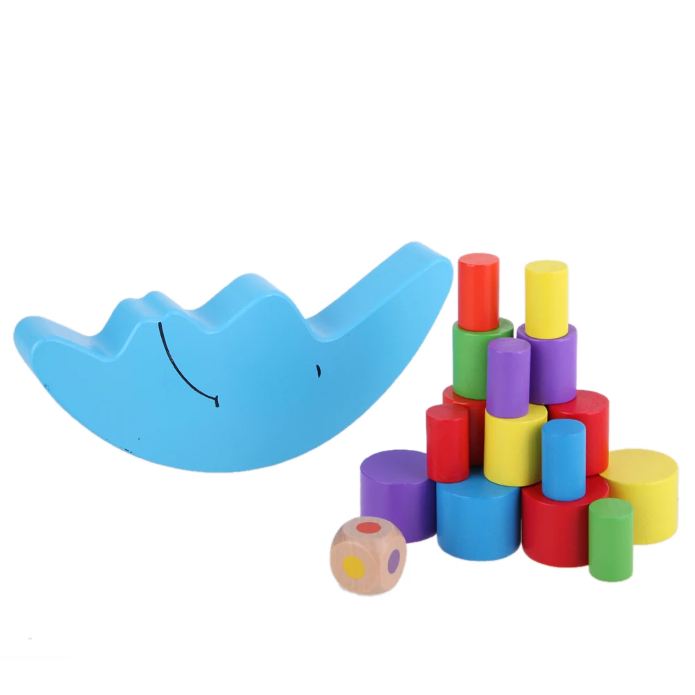 19Pcs/Set Wooden Moon Building Blocks Baby Balance Training Moon Shape Toy Building Blocks Baby Toy Balance Training Toy Wood baby-building-blocks-wooden