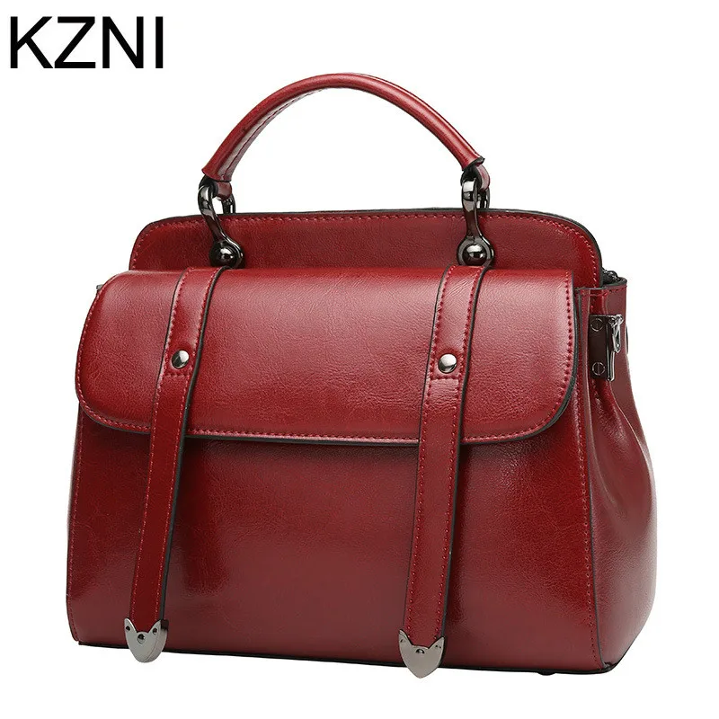 KZNI women messenger bags genuine leather female bags European Style ladies hand bags bolsos mujer de marca famosa 2016 L121106