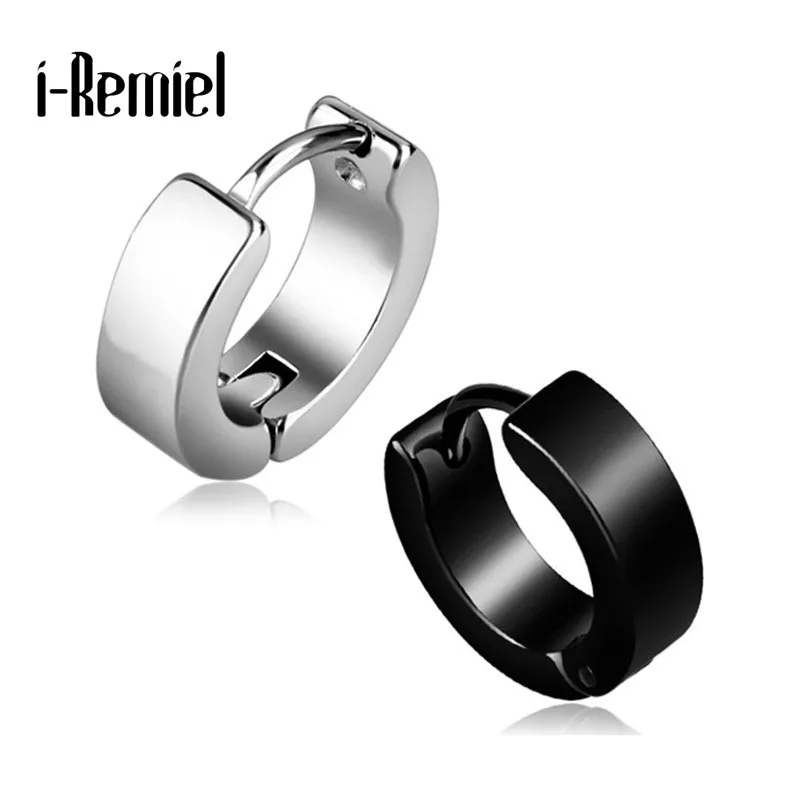 Image Anti allergic titanium steel buckle tide Korean fashion stainless steel earring punk male and female buckle