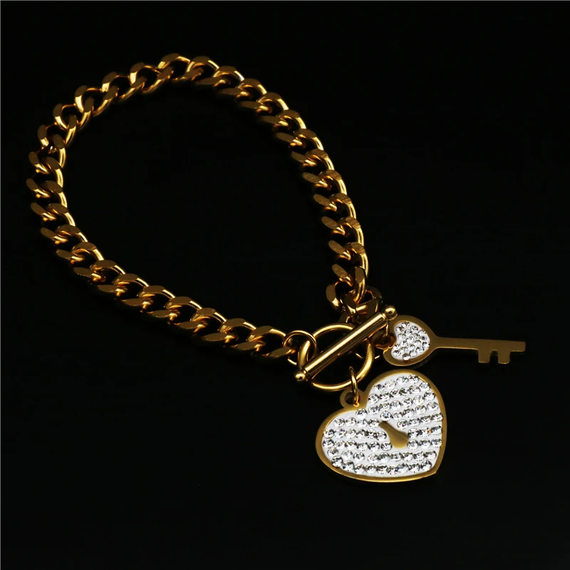 Pz ювелирные изделия новейшие ювелирные наборы из нержавеющей стали модные в форме сердца циркония золотого цвета ожерелье браслет наборы для женщин