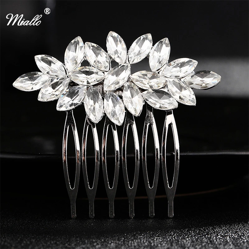 

Miallo Fashion Hair Comb Woman HairPins For Bridal Bridemaid Wedding Headwear Party Accessories Silver