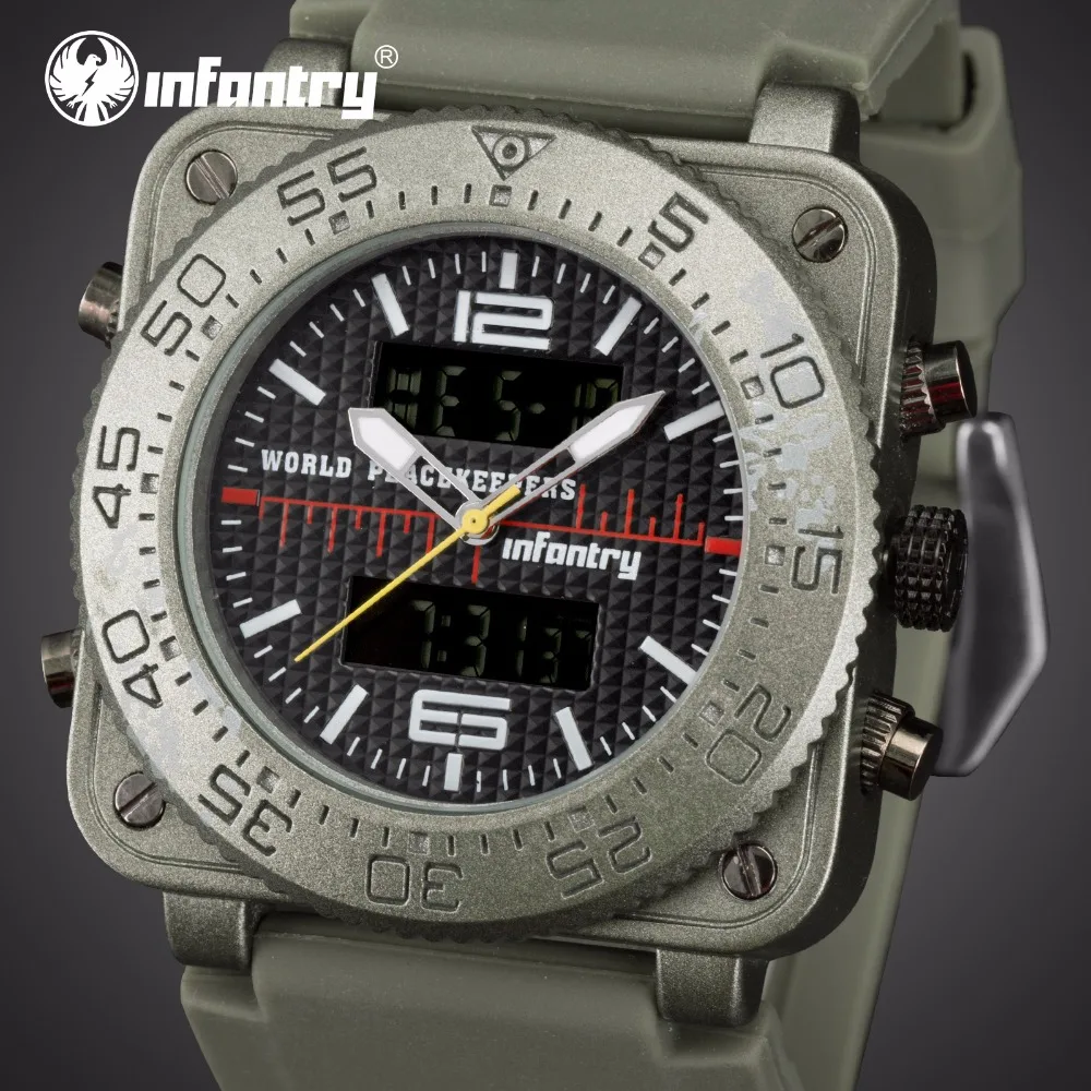 

INFANTRY Mens Watches Top Brand Luxury Analog Digital Military Watch Men Square Tactical Army Watch for Men Relogio Masculino