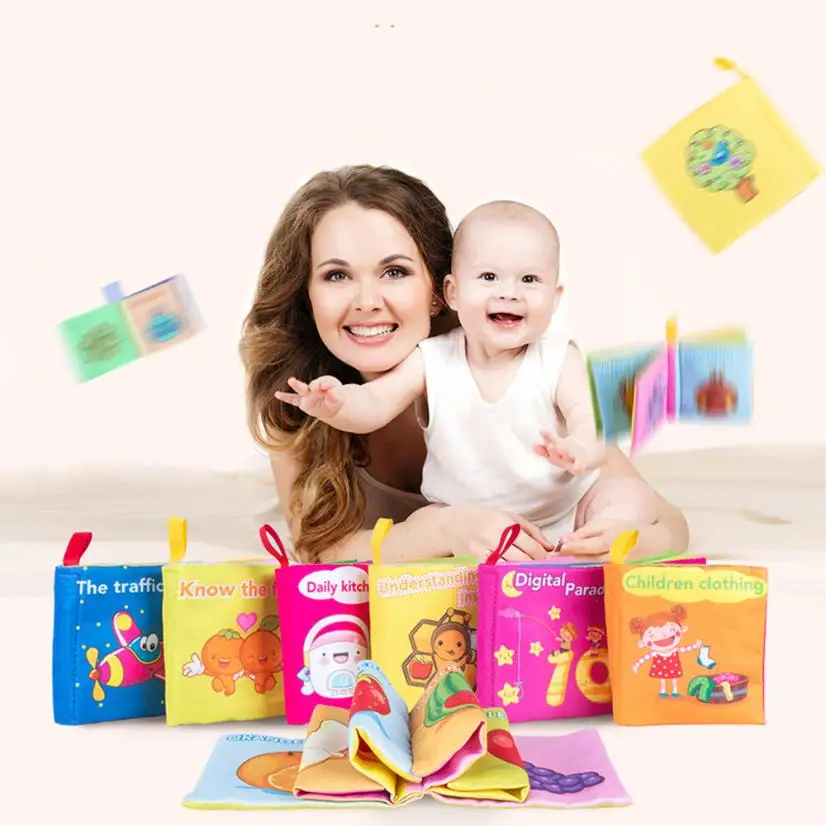 

Soft New Cloth Baby Intelligence Development Learn Picture Cognize Book Baby Cloth Books Drop Shipping Y0104
