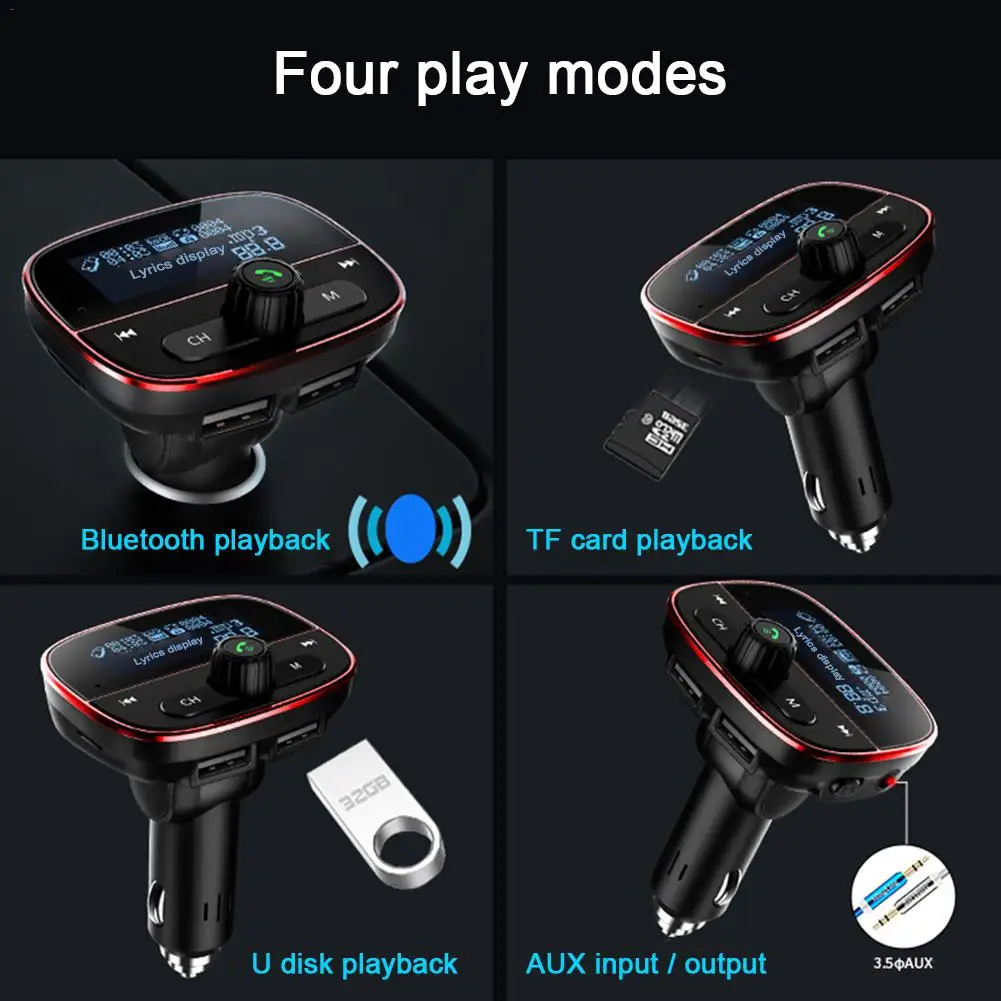Bluetooth Автомобильный MP3 плеер fm передатчик аудио адаптер приемник беспроводной Hands