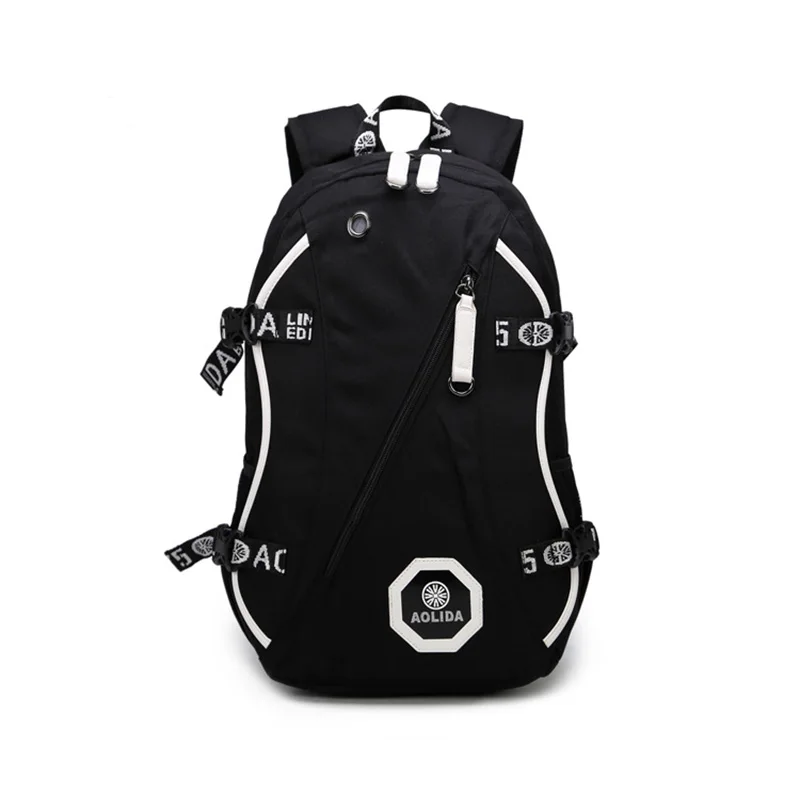 

2019 Fashion Backpack Leisure Men's Waterproof Computer Bag Oxford Student Outdoor travel Backpack Shoulderbag Black Dark Black