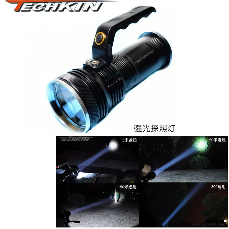 

Factory production 00301 TECHKIN power searchlight lamp CREE Q5 rechargeable lithium aluminum light portable lamp