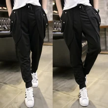 Весна и Лето тренд брюк мужские черные повседневные облегающие брюки индивидуальная мужская одежда певицы