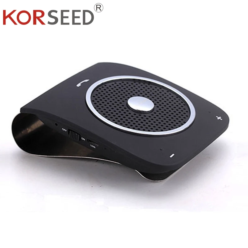 

KORSEED Bluetooth Car Kit sun Visor Handsfree Speaker Support Voice dialing Wireless Phone Music Player 1000mA polymer battery