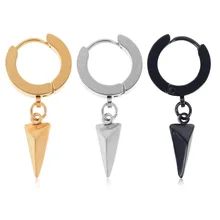 Серьги из нержавеющей стали, титановые, в стиле хип-хоп, маленькие мужские серьги-кольца, подвески, Круглый Круг, черные серьги-обручи, серьги в стиле панк