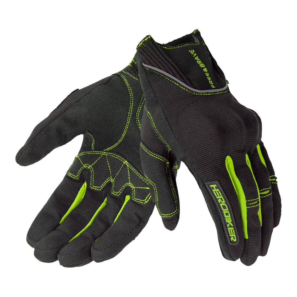 HEROBIKER мотоциклетные перчатки для езды по бездорожью Luva Motociclista Guantes Moto Biker перчатки для мотокросса с сенсорным экраном Мотоциклетные Перчатки - Цвет: HSTX-002 Green