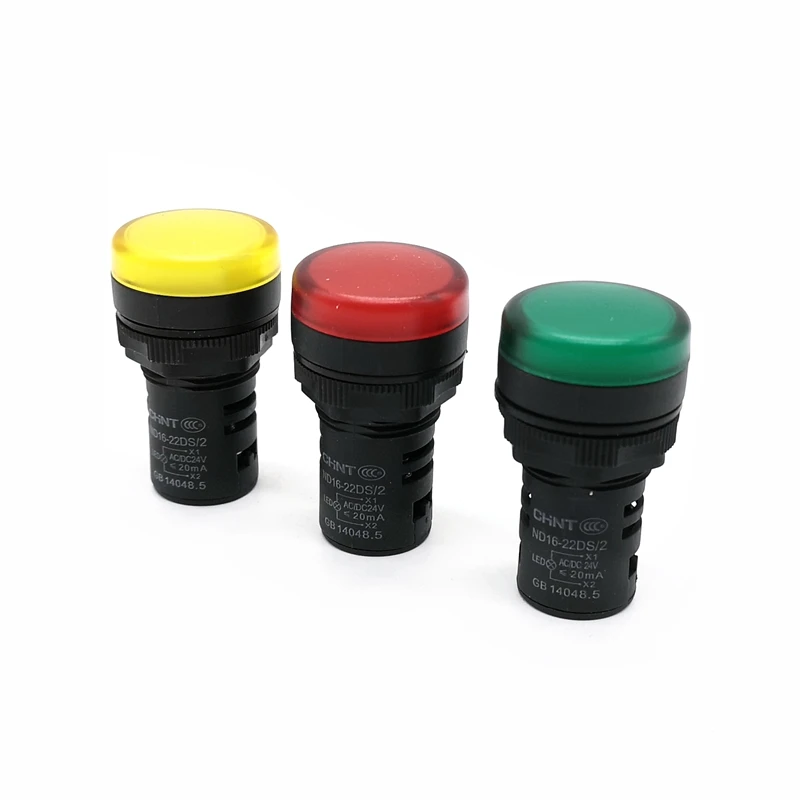 1PCS CHINT Indicator Light ND16 22DS/2 AC DC 24V 12V 36V 48V Red Green ...