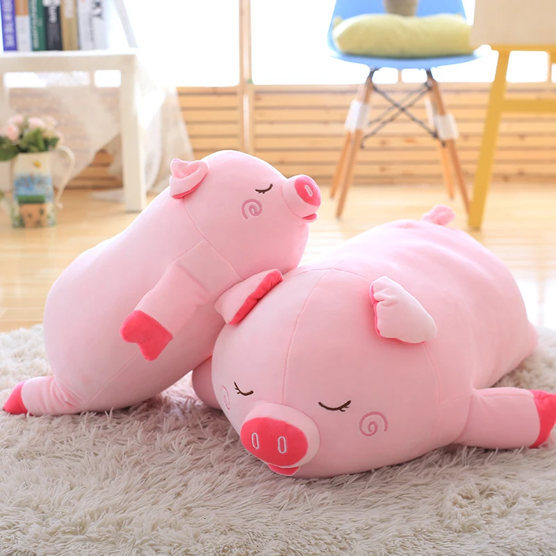 Милый маленький плюшевый розовый поросенок подушки игрушки новый спальный свиньи куклы подарок около 40 см