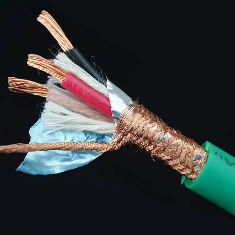 

OD10mm 3*2.0 square 3 core 4N oxygen-free copper red copper wire Advanced shielded audio cable HIFI audio equipment power line