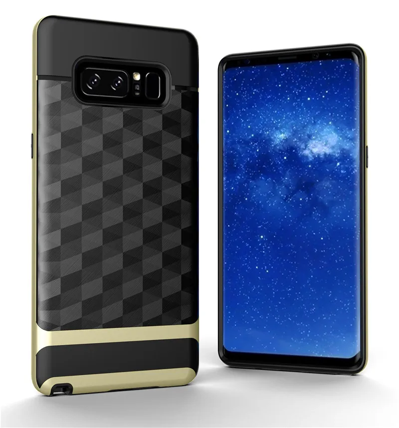 Luxury Geometric TPU+PC Brushed Plastic Hybrid Shockproof Rugged Armor Phone Back Case For SAMSUNG Galaxy Note 8 Matte Cover (7)