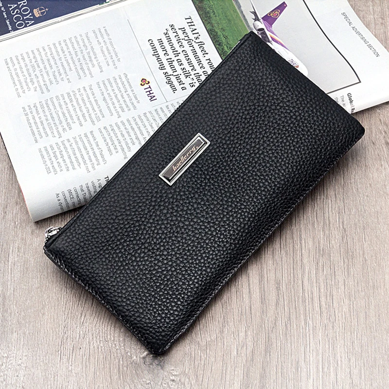 Business Cow genuine leather slim men long wallet High Quality zipper thin phone purse vintage soft man clutch coin monry pocket Business Cow genuine leather slim men long wallet High Quality zipper thin phone purse vintage soft man clutch coin monry pocket