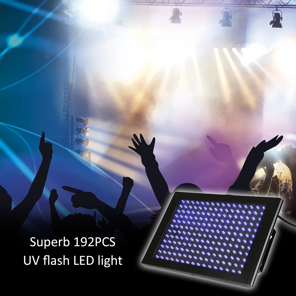 24 Вт AC90-240V шт. 192 шт. светодиоды УФ этап плоский панель Strobe Light лампа для DJ Show вечерние свадьбу функции развлечения