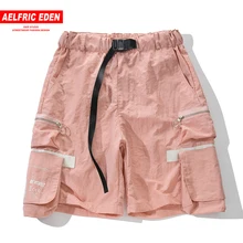 Aelfric Eden мужские шорты Карго Хип Хоп длиной до колена полиэстер карманы летние уличные мужские однотонные пляжные шорты для отдыха