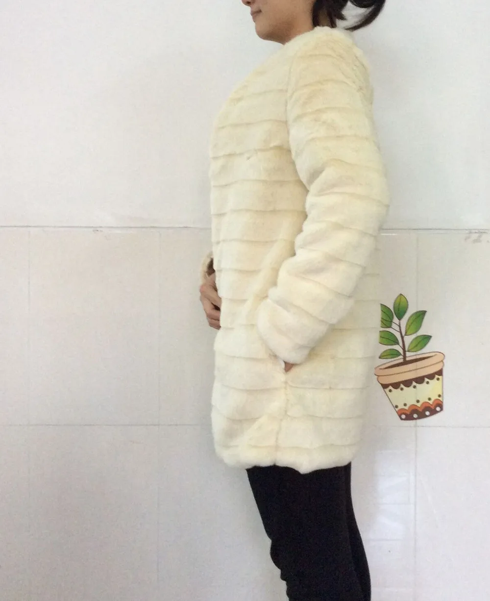Женское пальто из искусственного меха, зимнее элегантное пушистое пальто из искусственного меха, женская верхняя одежда с длинным рукавом, женское лоскутное пальто WE6