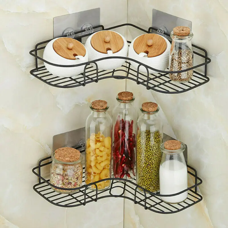 

Triangular Wall Corner Holder Shower Caddy Shelf Bathroom Kitchen Organizer Durable Bathroom Caddy Tray Holder Rack Organiser