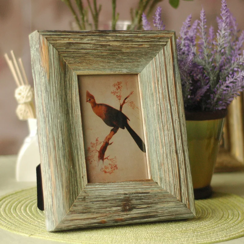 

Creative European American country 6 inch retro solid wood frame wood old frame Home Furnishing decoration decoration