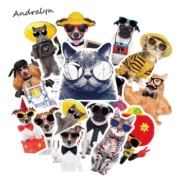 

38 Pcs/Lot Fashion Cat And Dog Decal Stickers For Luggage Laptop Toy Phone Car Notebook PVC Waterproof Cool Stickers
