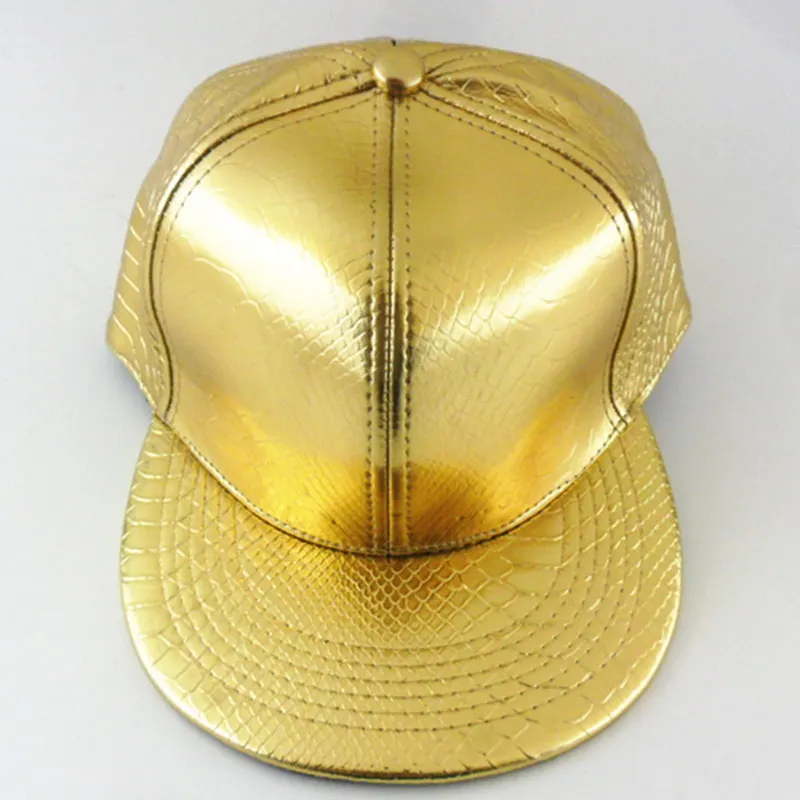gold leather hat