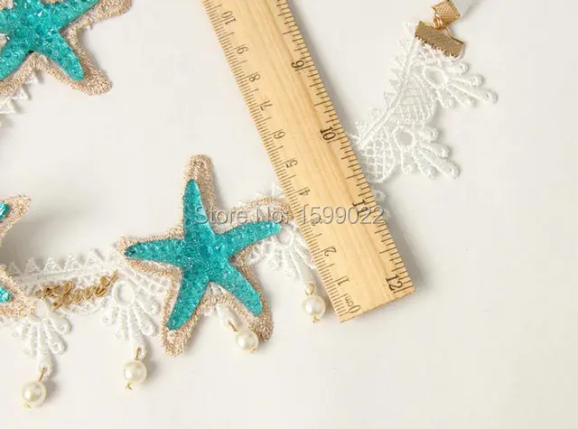 DFFH1007 (8) starfish hair accessories lace headband headpiece crown halo wreath garland hairbands