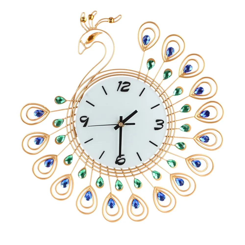 

Best Selling 2019 Products Vintage Style Peacock Antique Wall Clock for Home Kitchen Office Clock Alarm DIY Alarm Clock Digital