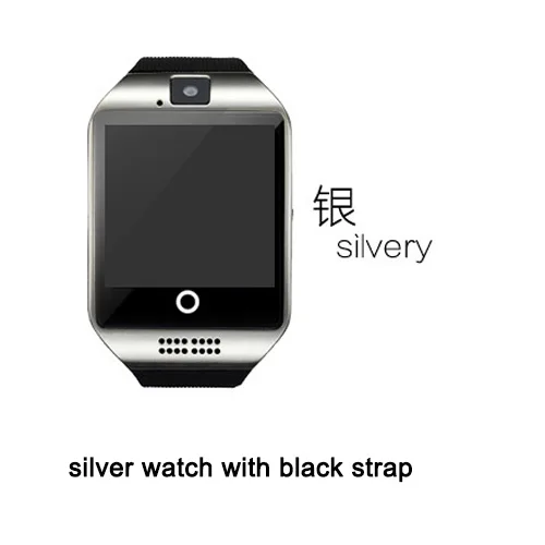 30 шт. Смарт-часы Q18 арочная поверхность Сенсорный экран камеры SIM карта TF Bluetooth Смарт-часы телефон для Android с помощью DHL - Цвет: silver