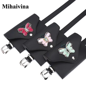 

Mihaivina Waist Bags For Women 2018 With Butterfly Female Belt Bag Small Fanny Pack Belt Money Female Pouch Bag For iphone XS