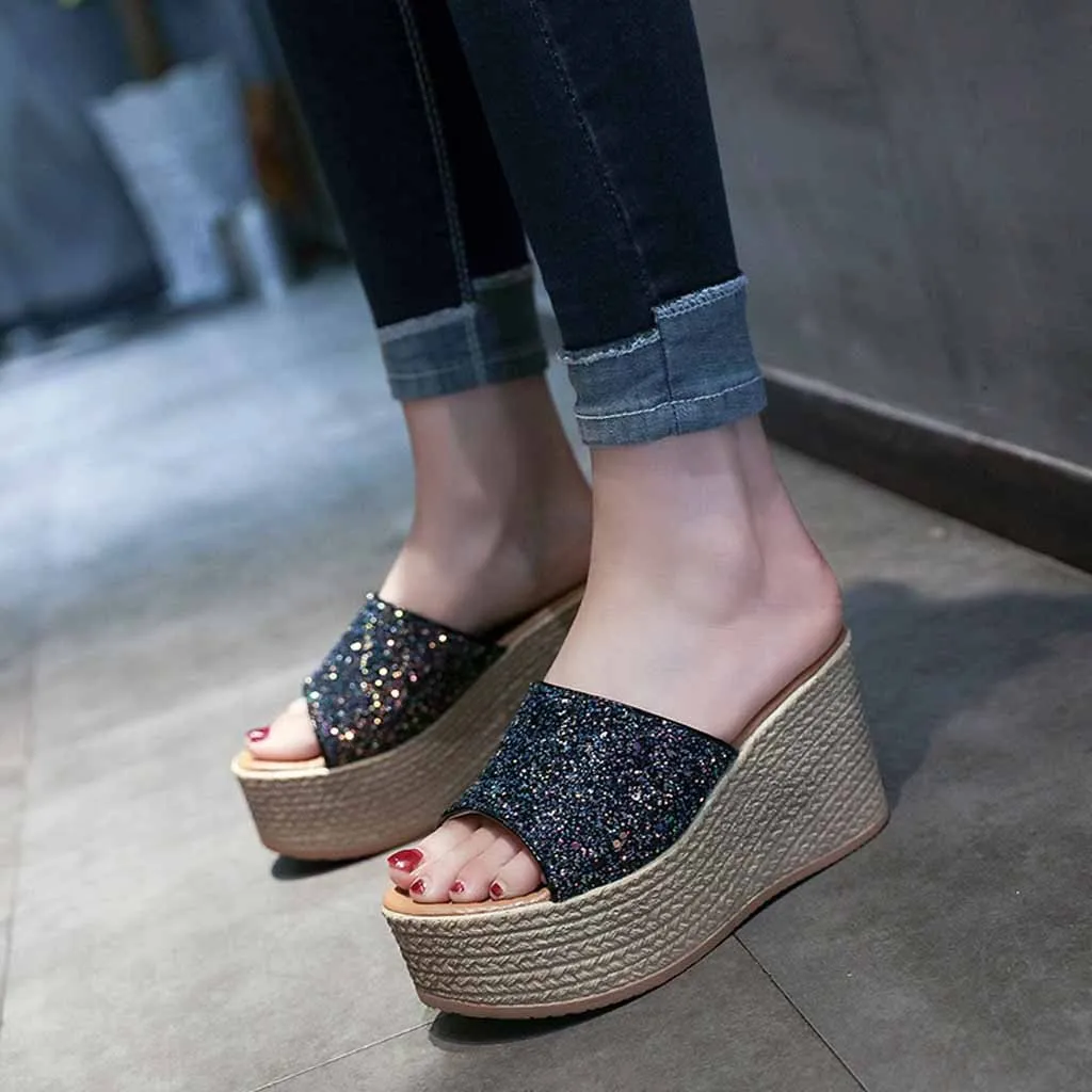 2019 Women Shoe Wedge Sandals Casual Platform Sandals Peep Toe Soft Comfortable Shoes-in 