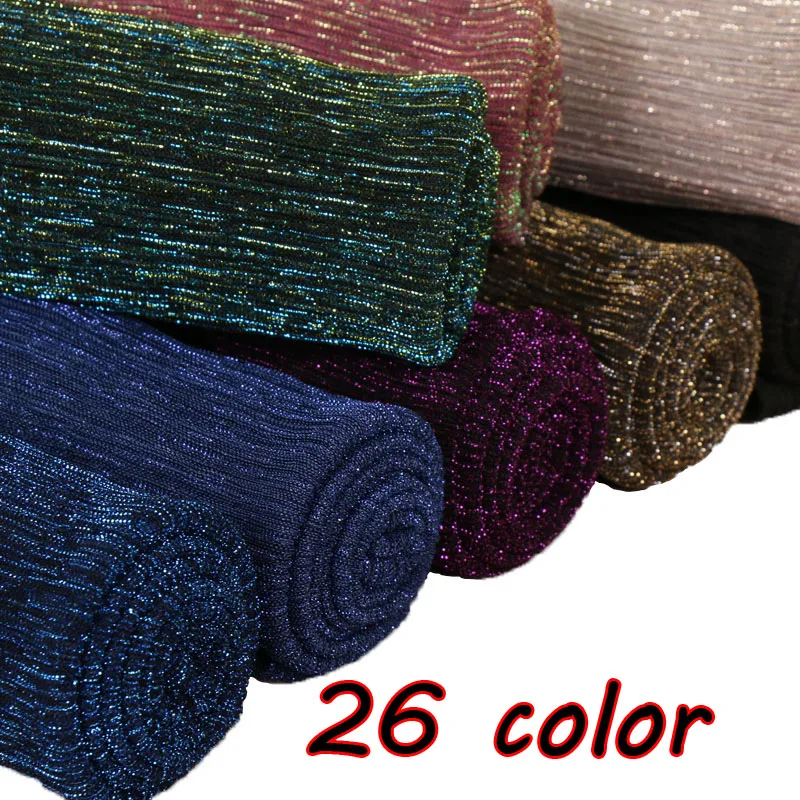 

Laven Lurex glitter scarves plain pleat shimmer elastic long fashion scarf crinkle hijab wraps muslim shawls 26 color 10pcs/lot