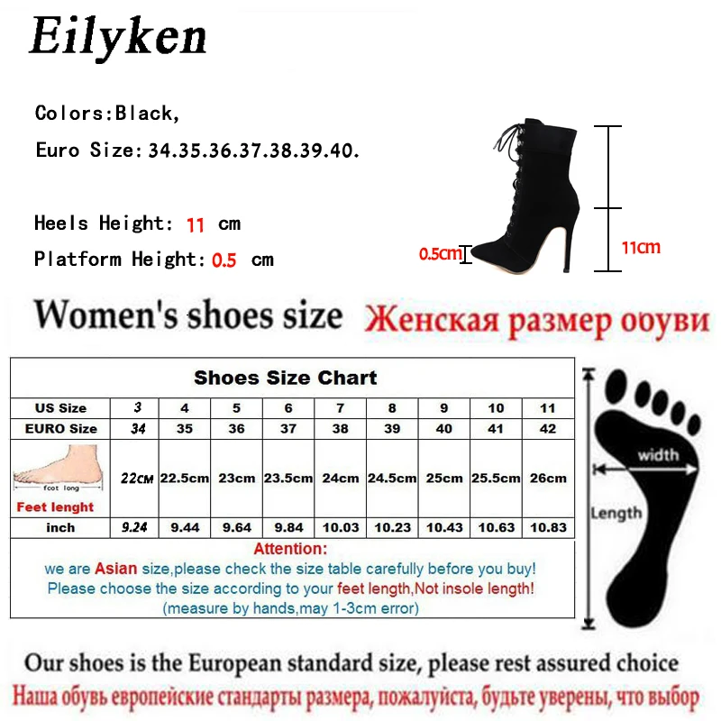 Eilyken; Новинка года; женские ботинки; ботильоны из флока; осенние женские ботинки с острым носком; женские вечерние ботинки «Челси» на молнии; Размеры 35-40