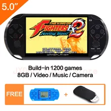 New 8G Handheld Game Console 5.0 inch MP4 Player Video Game Console Retro Games built-in 1200 games for gba/gbc/snes/fc/smd