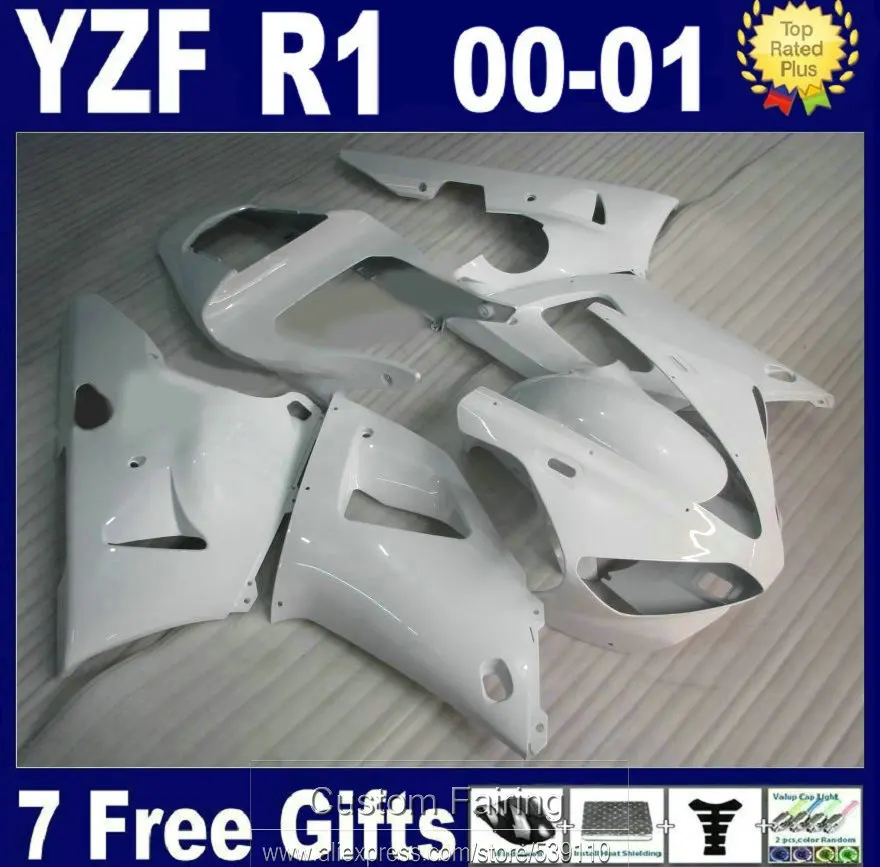 ABS plastic fairing kit for Yamaha YZFR1 00 01 white motorcycel
