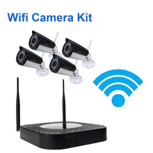 Подключи и Играй 4CH Беспроводной Комплект NVR P2P 720 P HD Открытый IP65 Водонепроницаемый ИК Ночного Видения Безопасности IP WIFI Камеры Системы ВИДЕОНАБЛЮДЕНИЯ Recor
