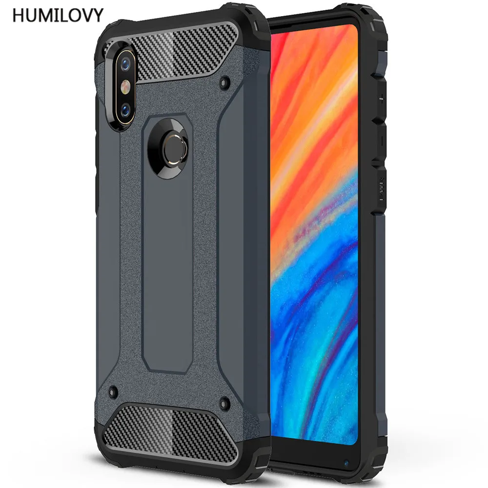 Для xiaomi Mi mix 2s Чехол mix2s задняя крышка Тяжелая Броня тонкая Жесткая Резиновая