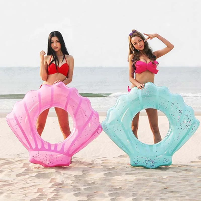 80/90/110 см блесток надувная оболочка Плавание ming кольцо для Для женщин летние пляжные вечерние Плавание бассейн круг Float Плот детские игрушки