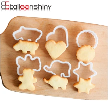 

BalleenShiny 6pcs/set Animal Cookies Cutter Biscuit Mould Set Baking Tools Cutter Tool Cake Decoration Tools Bakeware Mold