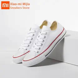 Xiaomi Mijia/парусиновая обувь на высокой низкой подошве; маленькие белые туфли; повседневные спортивные туфли на плоской подошве для студентов;