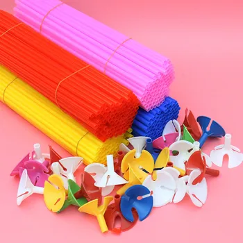 

Latex Balloon Stick Rods 100set /lot Plastic Balloon Accessories 32cm PVC Balloon Holder Sticks white Cup Wedding Decoration
