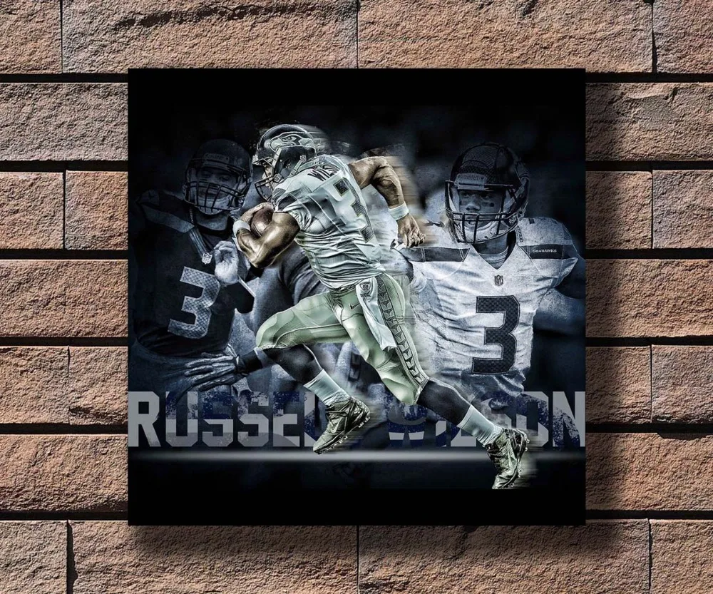 

Y746 Seattle Seahawks Russell Wilson Baseball Star Hot Poster Art Canvas Print Decoration 16x16 24x24 27x27inch