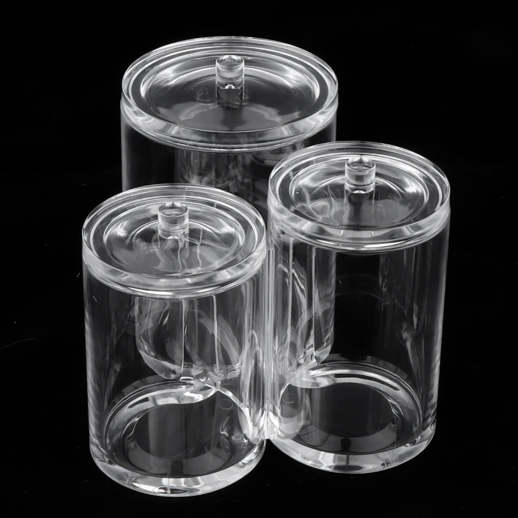 Acrylic Brush Holder Cosmetic Kits Cup, Transparent 3 Styles Optional 