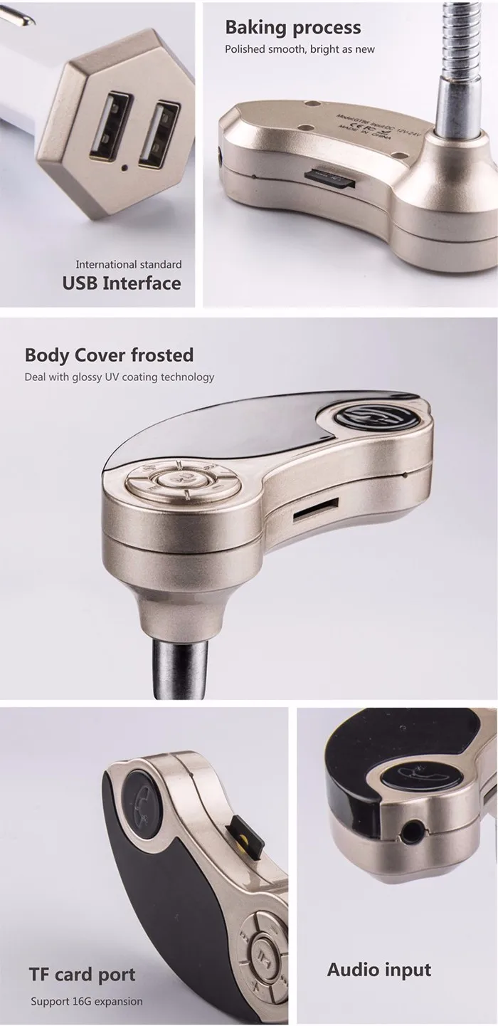 Konrisa Bluetooth fm-передатчик модулятор Aux Выход 3,5 мм разъем для громкой связи автомобильный комплект беспроводной A2DP музыкальный плеер Поддержка USB драйвер