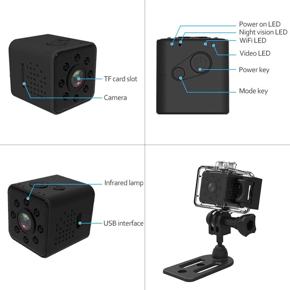 Новый SQ23 wifi мини камера маленькая 1080P видео датчик ночного видения Видеокамера