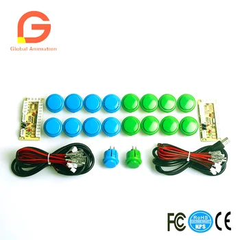 

Arcade Parts Bundle KitsControl Panel Package With 18pcs Arcade Push Button Inside MicroswitchUSB Cable Buttons Wires PC Encdoer