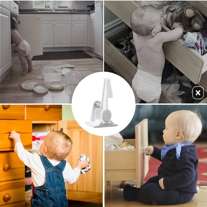 

2/10Pcs Children Protection Baby Security Lock For Kids Drawer Cabinet Door Safety Lock Toddler Invisible Closet Locker NEW