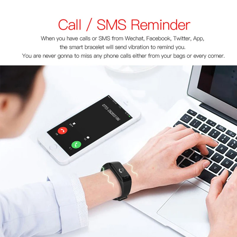 Greentiger F1 Smart Bracelet Heart Rate Monitor Blood Pressure Smart Band Health Fitness Tracker Smart Wristband for Android iOS