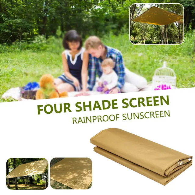 Best Offers Shade Canopy Gazebo Awning Square Shade Waterproof Screen Travel Camping Mat Durable Portable Tent Cloth Camping Home Garden